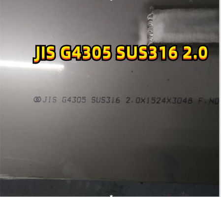 strato 2B NO.4 2mm densamente 1219*2438MM di acciaio inossidabile di 316l SUS316L DIN1.4404
