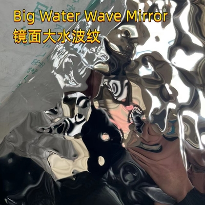 304 316 Specchio di stampaggio lamiera in acciaio inossidabile onde d'acqua per il muro 2000mm 0,6mm