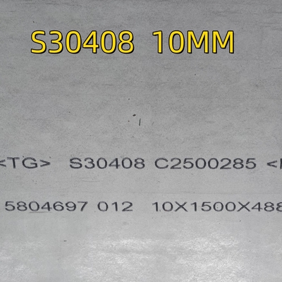 ASME SA240 AISI 304 S30408 Piastra in acciaio inossidabile laminata a caldo NO.1 Superficie 1.4301 Piastra EN 10204 3.1 Certificato