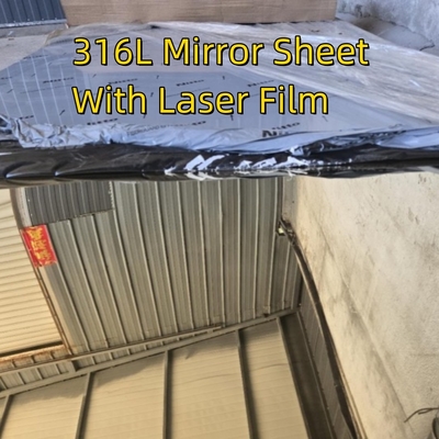 Taglio laser laminato a freddo ASTM A240 AISI 316L 8K Specchio lucidato lamiera di acciaio inossidabile con pellicola laser 1,5 mm 1500 * 3000