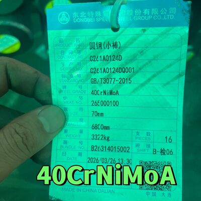 40CrNiMoA SNCM439 AISI 4340 Barra rotonda di acciaio in lega Superficie nera 160mm Staffa in lega