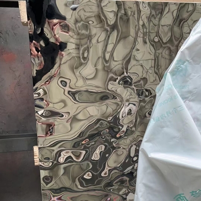 316L Acciaio inossidabile 2000mm Decorazione specchio onde d'acqua Plaka Acqua Rivolte foglio di superficie nera