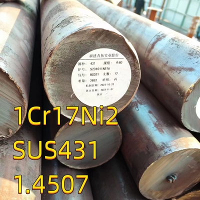 1.4057 SUS431 Barra rotonda in acciaio EN10204 3.1 Certificato Durezza Min 180HB OD 50 mm