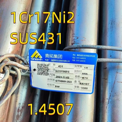 1.4057 SUS431 Barra rotonda in acciaio EN10204 3.1 Certificato Durezza Min 180HB OD 50 mm