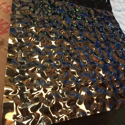 0.5*1220x2440mm Acciaio inossidabile Acqua Ripple Sheet Plate 201 Medium Ripple Rose Gold