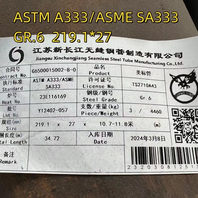 ASME SA333/SA333M GR6 Tubo di acciaio senza saldatura ASTM A333 Gr6 A bassa temperatura