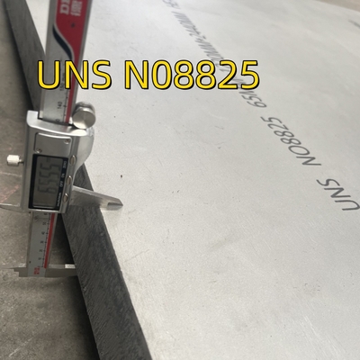 Dimensione della piastra: 4 ′ x 8 ′ x 10 mm di spessore Materiale grado Inconel 825 Piastra di acciaio in lega