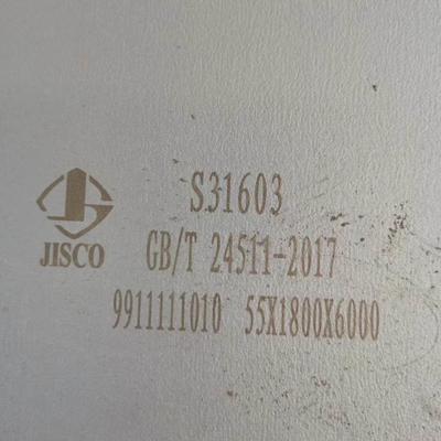 55 mm di spessore Acciaio inossidabile 316L Piastra 2000*6000 mm Din1.4404 s31603 12 mm di spessore Piastra SS Grado 316