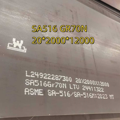 Piastra di acciaio al carbonio ASTM A-516 Gr 70 (larghezza 6 ft x lunghezza 40 ft) Spessore 3/8 IN Secondo EN10204 3.1 Cert