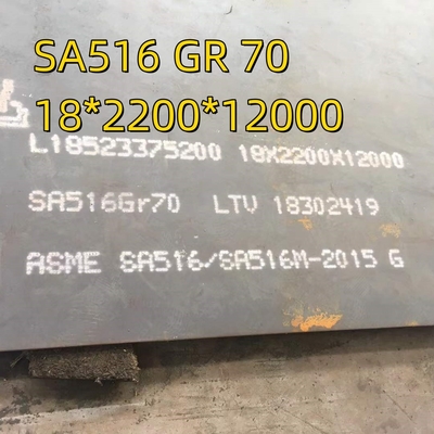 Nace Hic Materiale del recipiente a pressione SA516 di grado 70N Piastra di acciaio 10*2000*12000mm