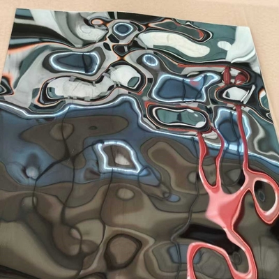Decorazione SUS304 Acciaio inossidabile Acqua Ripple Sheet Panel Specchio nero lucidato