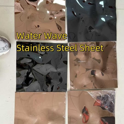 Decorazione SUS304 Acciaio inossidabile Acqua Ripple Sheet Panel Specchio nero lucidato