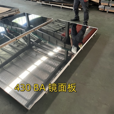 Lamiera in acciaio inossidabile laminato a freddo SUS430 2BA, superficie a specchio 8K con film in PVC 1.2*1250*2500mm