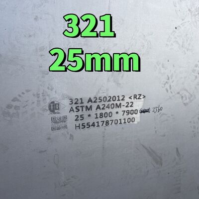 Resistente al calore ASTM A240 Lega 321/321H UNS S32168 Piastre in acciaio inossidabile laminate a caldo Superficie NO.1