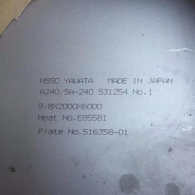 S31254 254 SMO Lamiera di Acciaio Inossidabile Laminata a Caldo F44 SA240 UNS S31254 Lamiera 3.0*1219*2438mm