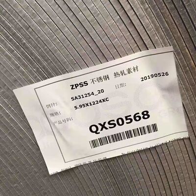 S31254 254 SMO Lamiera di Acciaio Inossidabile Laminata a Caldo F44 SA240 UNS S31254 Lamiera 3.0*1219*2438mm