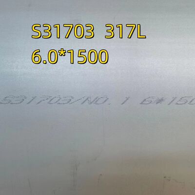 Piastra in acciaio inossidabile SS317L 1.4438 X2CrNiMo18-16-4 4*1500*6000mm Laminata a caldo Piastra 317L